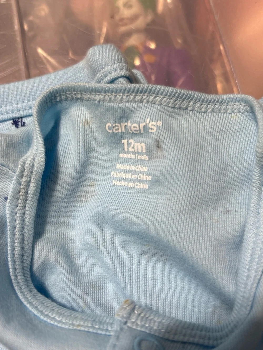 Carter's Light Blue Pelican Short-Sleeve Romper